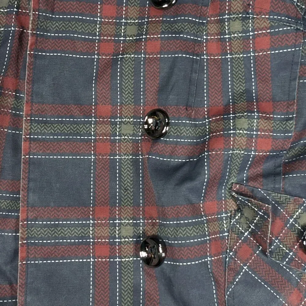 Maralyn and Me Jacket Womens Size Large Red Blue Plaid Vintage Jacket - Picture 2 of 6